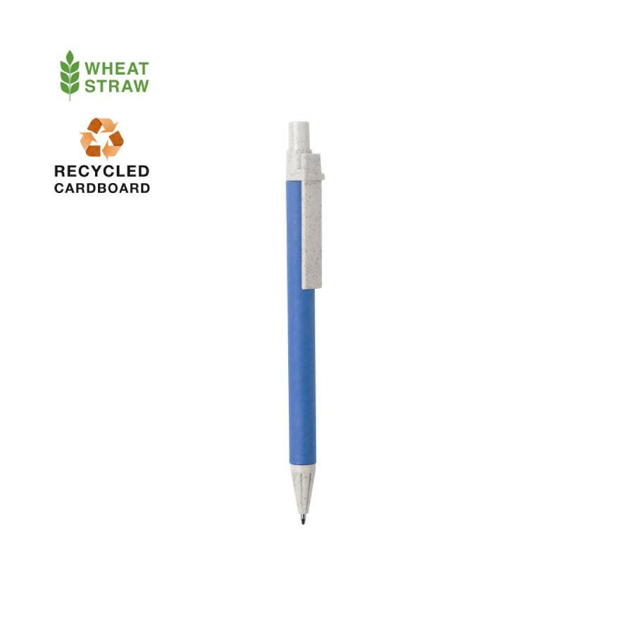 SALCEN, ручка шариковая, голубой, рециклированный картон, пластик с пшеничным волокном, фото 1