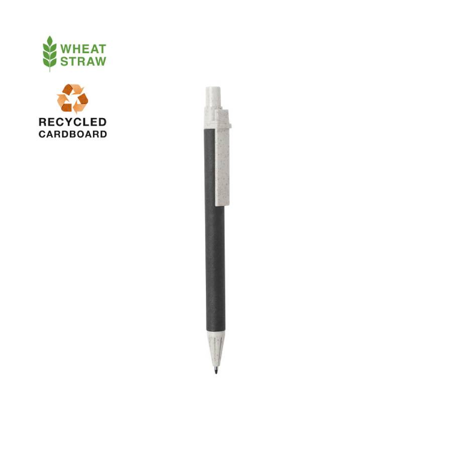 SALCEN, ручка шариковая, черный, рециклированный картон, пластик с пшеничным волокном, фото 1