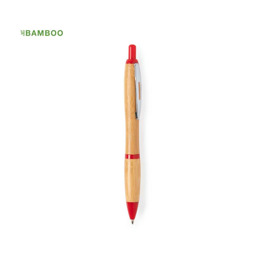 DAFEN, ручка шариковая, красный, бамбук, пластик, металл, фото 1