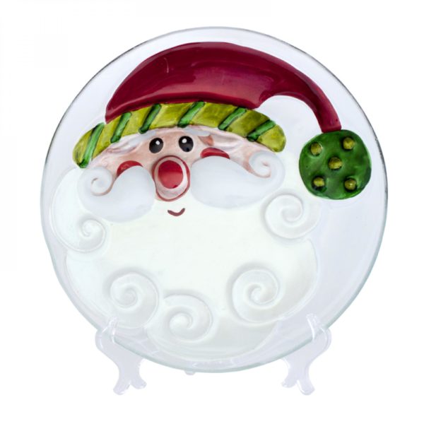 Тарелка декоративная "Дед Мороз" с подставкой - купить оптом