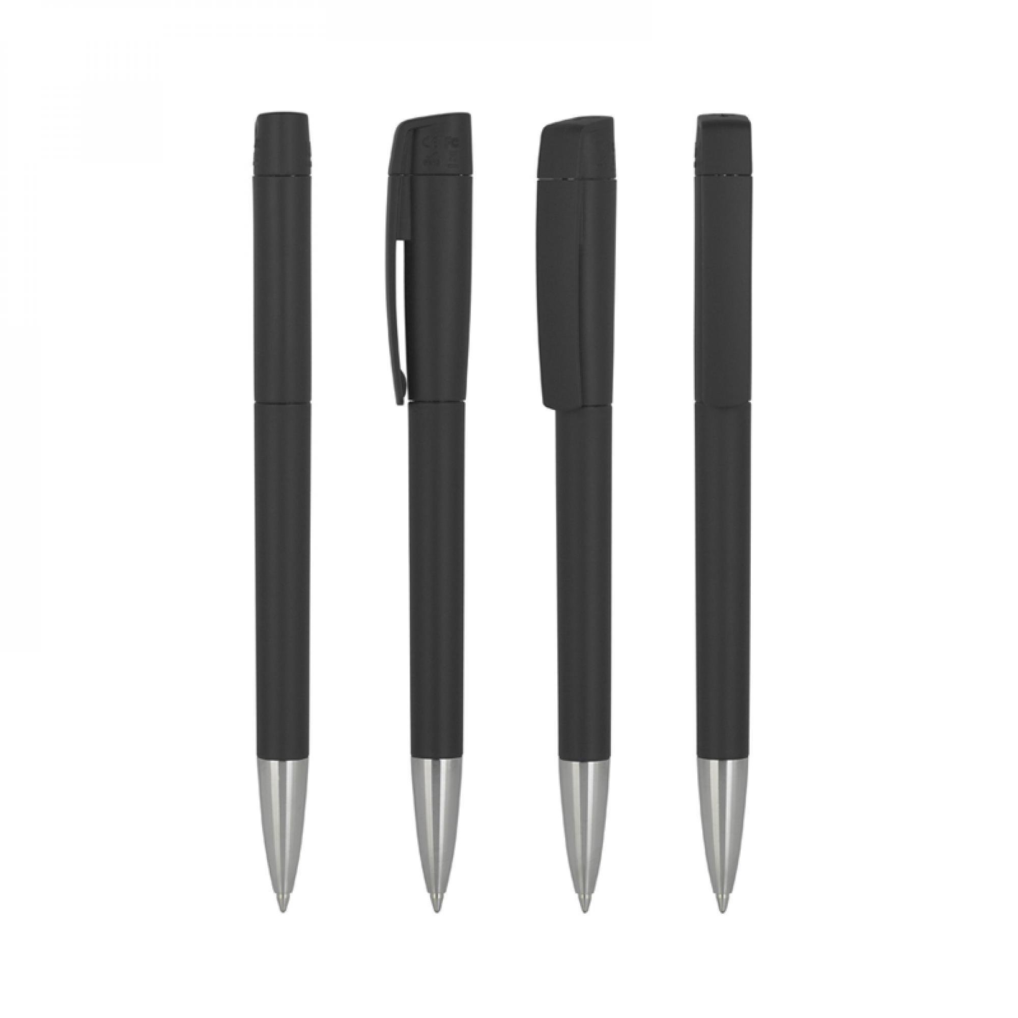 Ручка с флеш-картой USB 16GB «TURNUSsofttouch M», цвет черный, фото 1