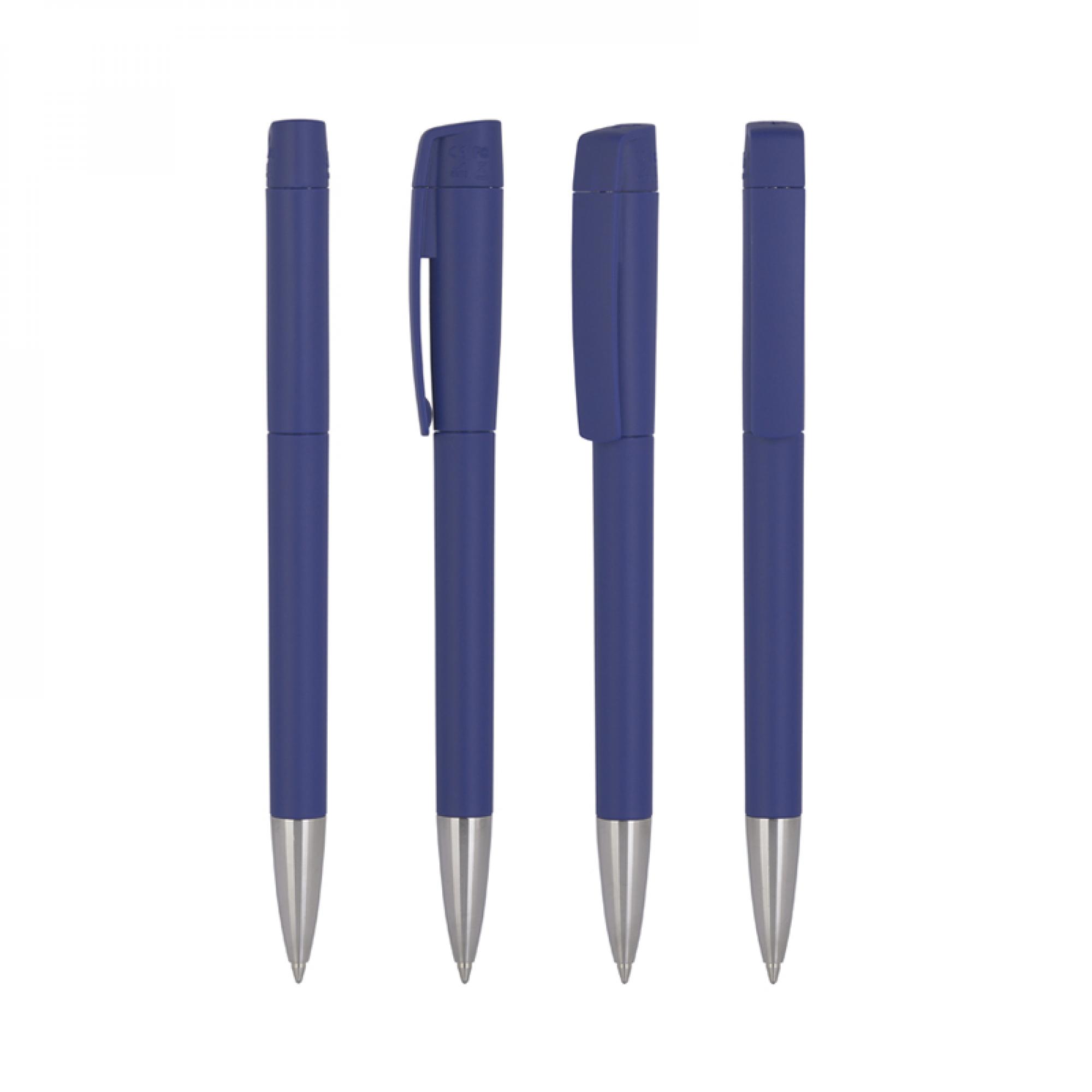 Ручка с флеш-картой USB 16GB «TURNUSsofttouch M», цвет темно-синий, фото 1
