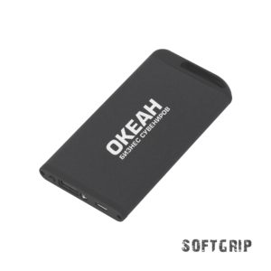 Зарядное устройство "Theta SOFTGRIP" с фонариком, 4000 mAh, черный, цвет черный - купить оптом