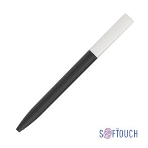 Ручка шариковая "Clive", покрытие soft touch, цвет черный с белым - купить оптом