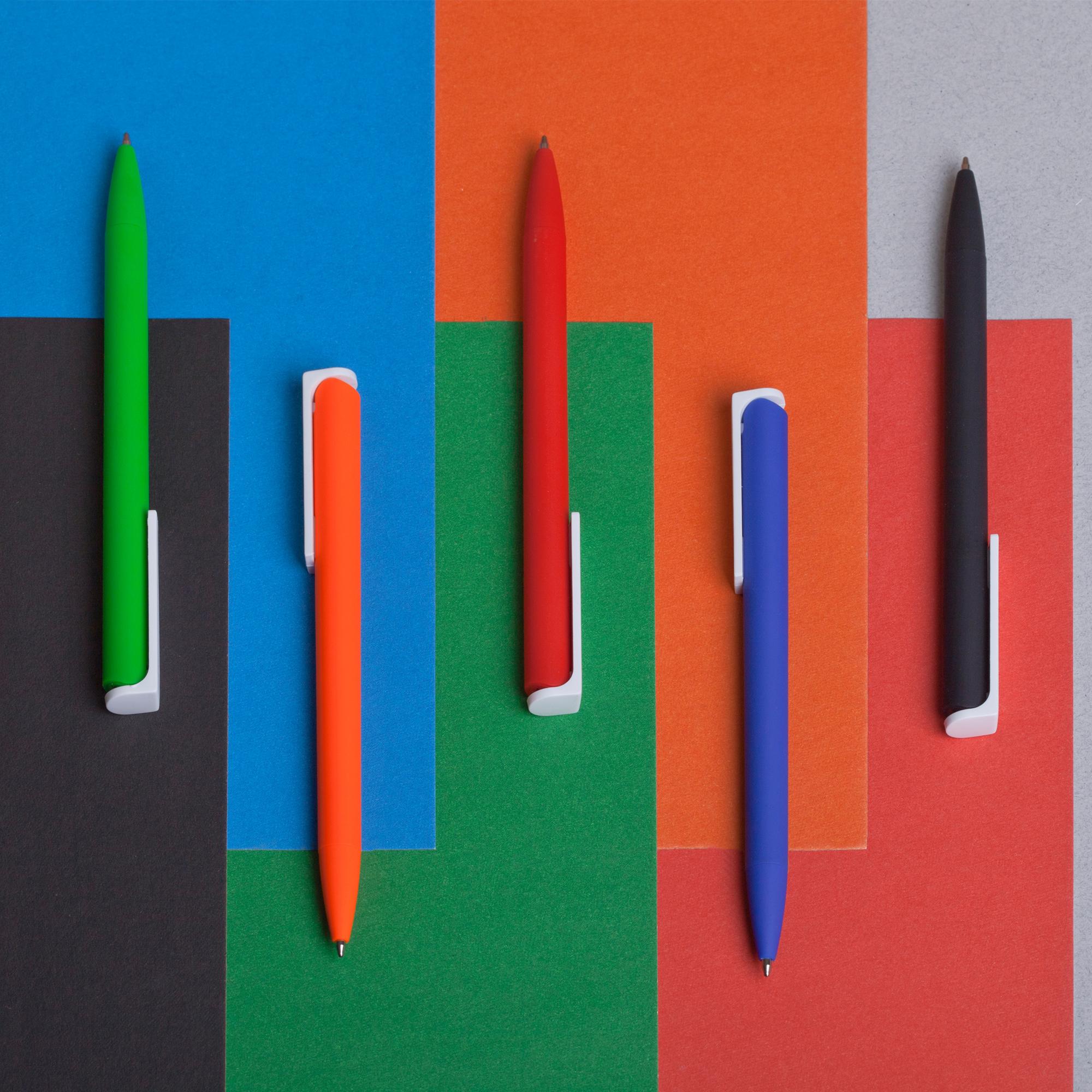 Ручка шариковая "Clive", покрытие soft touch, цвет красный с белым, фото 4