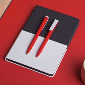 Ручка шариковая "Clive", покрытие soft touch, цвет красный с белым - купить оптом