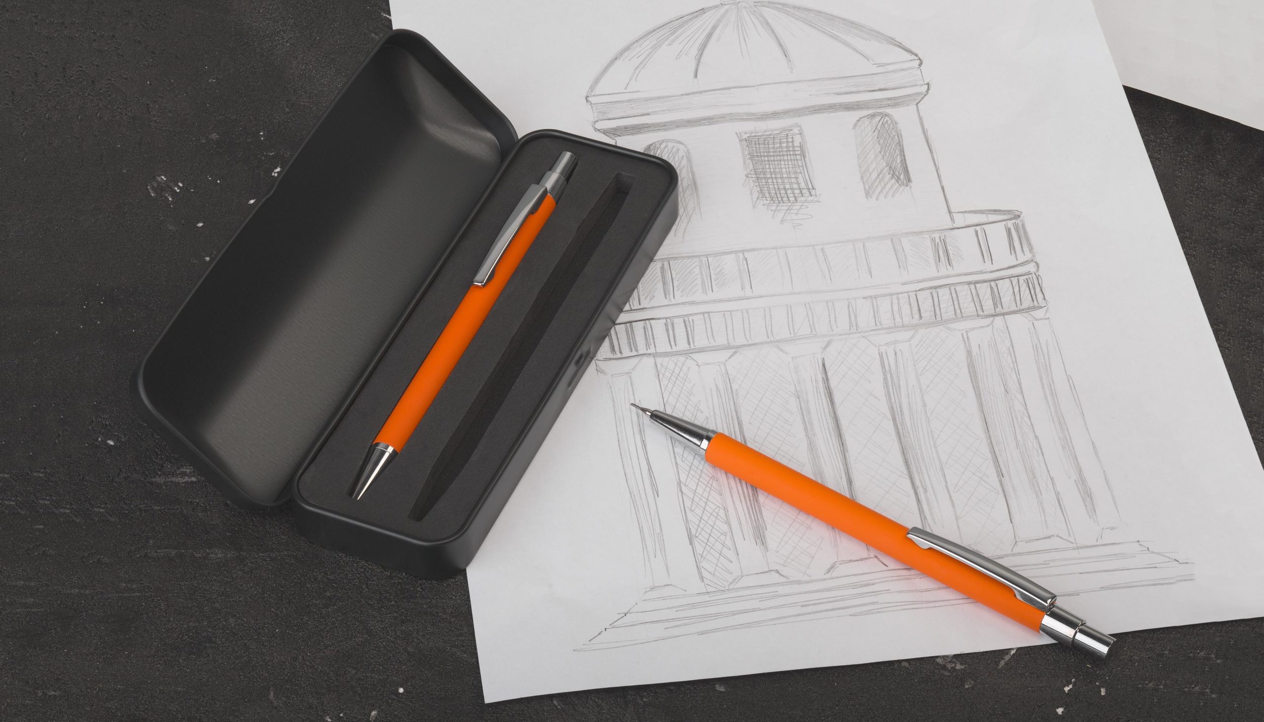 Ручка шариковая "Ray", покрытие soft touch, цвет оранжевый, фото 1