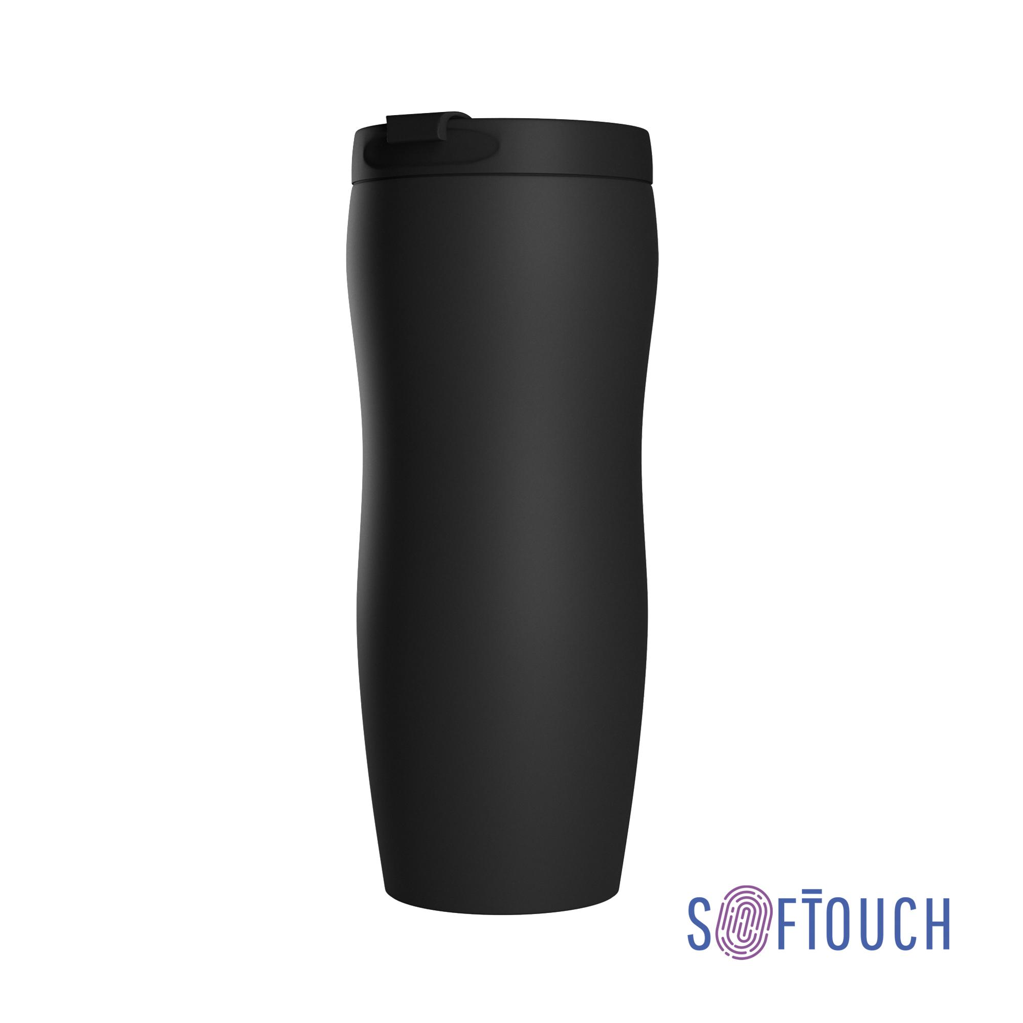 Термостакан "Монтана" 400 мл, покрытие soft touch, цвет черный