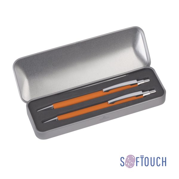 Набор "Ray" (ручка+карандаш), покрытие soft touch, цвет оранжевый - купить оптом