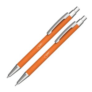 Набор "Ray" (ручка+карандаш), покрытие soft touch, цвет оранжевый - купить оптом