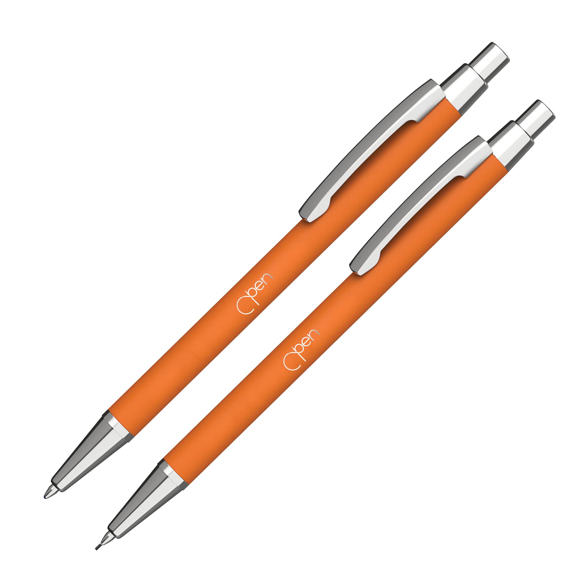 Набор "Ray" (ручка+карандаш), покрытие soft touch, цвет оранжевый, фото 1