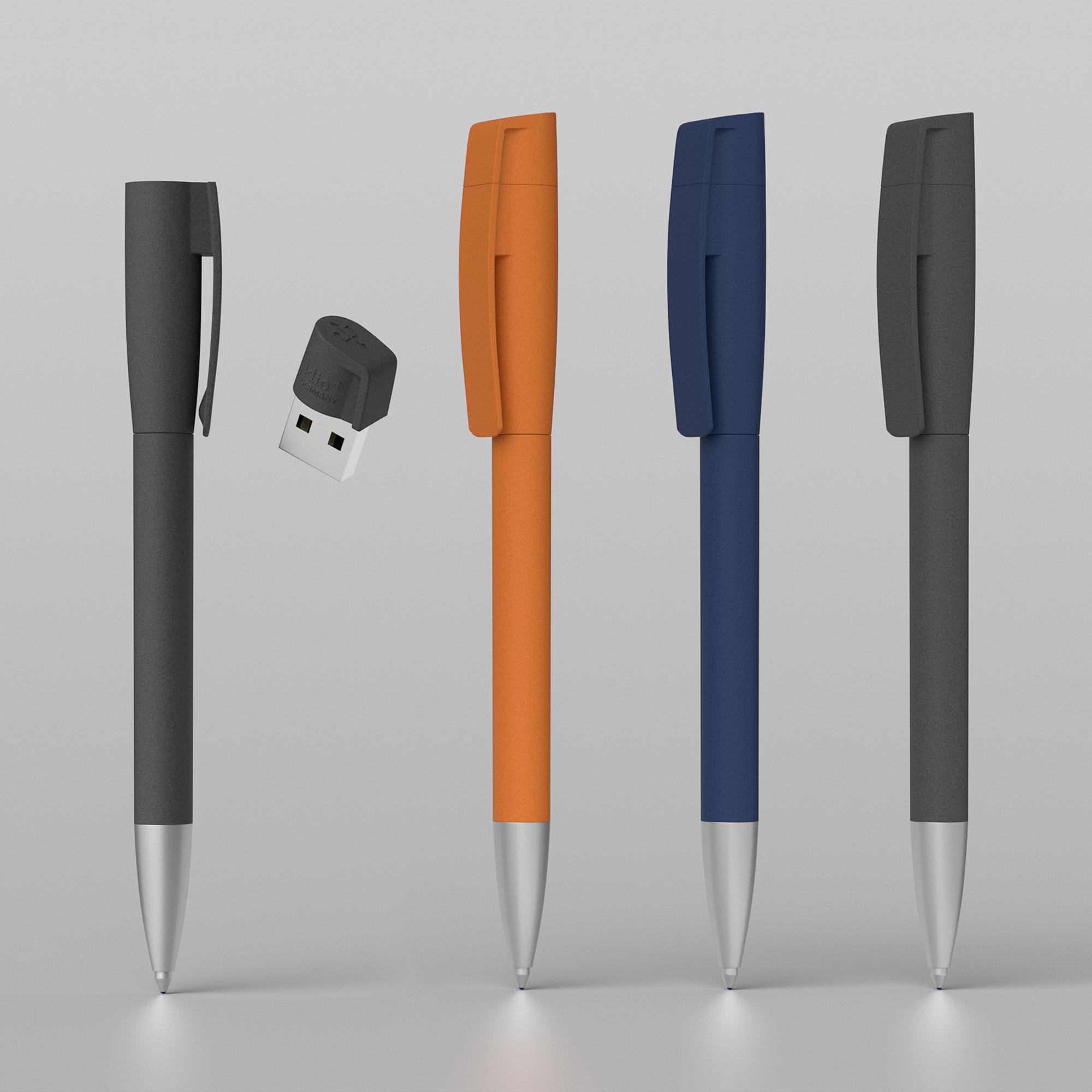 Ручка с флеш-картой USB 8GB «TURNUSsoftgrip M», цвет оранжевый, фото 2