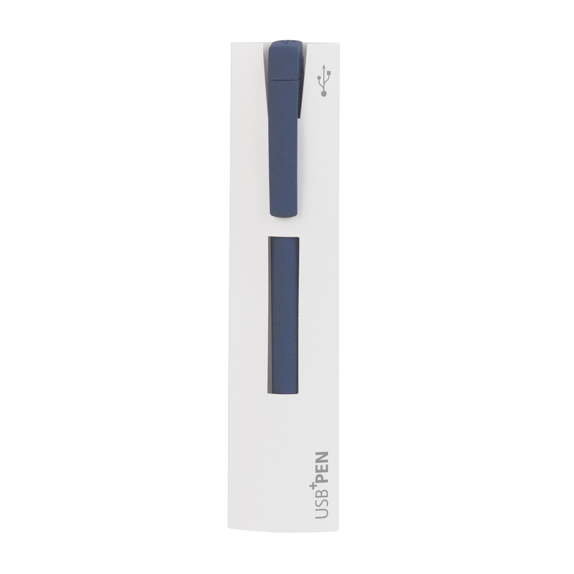 Ручка с флеш-картой USB 16GB «TURNUSsoftgrip M», цвет темно-синий, фото 4