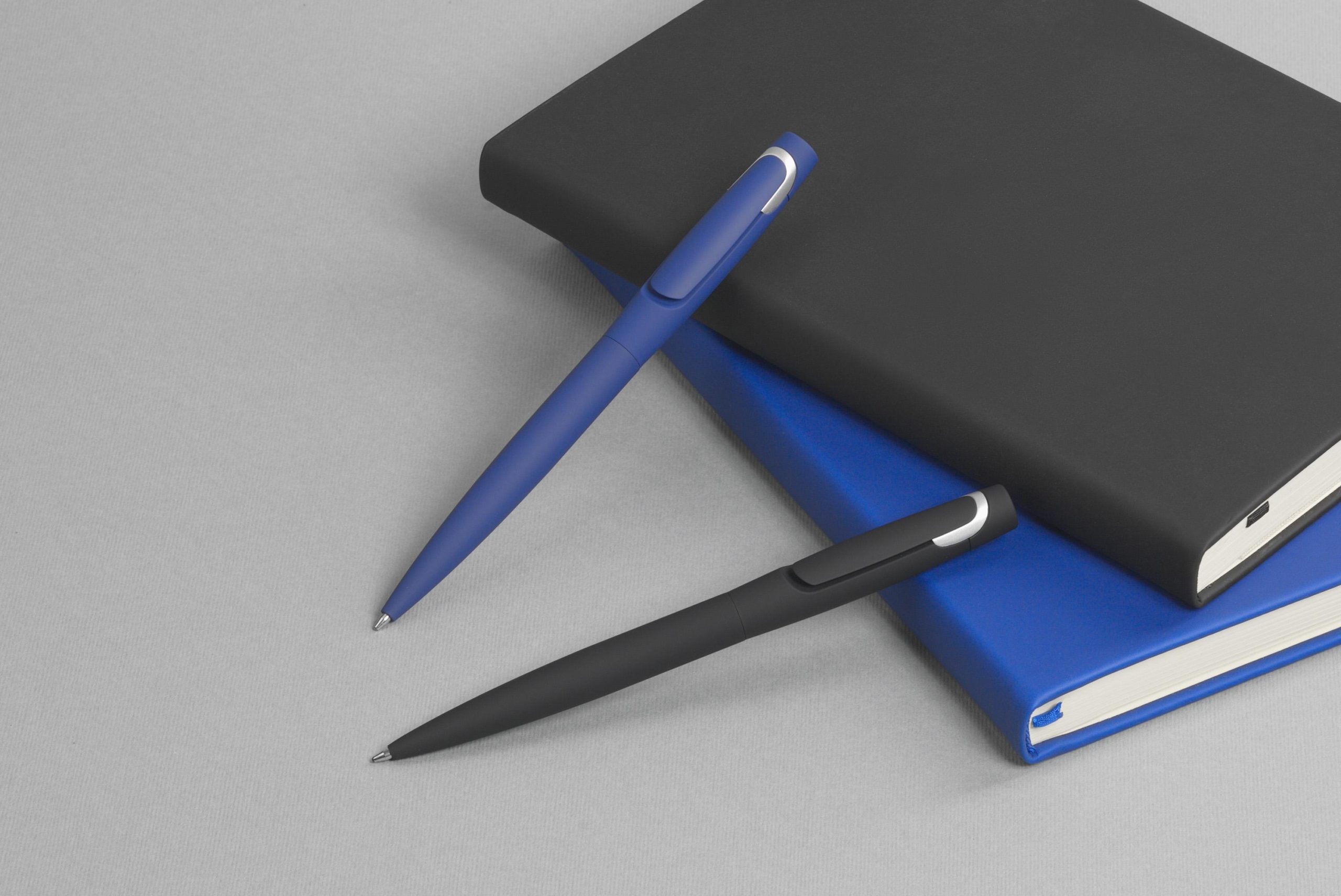 Ручка шариковая "Saturn" покрытие soft touch, цвет темно-синий с серебристым, фото 3