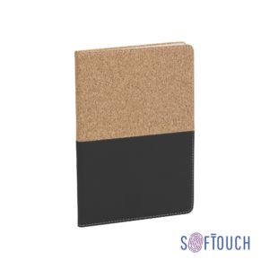 Блокнот "Фьюджи", формат А5, покрытие soft touch+пробка, цвет черный - купить оптом