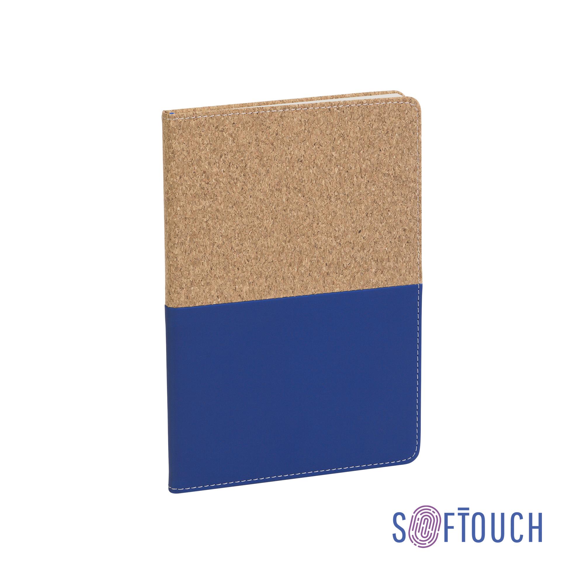 Блокнот "Фьюджи", формат А5, покрытие soft touch+пробка, цвет синий