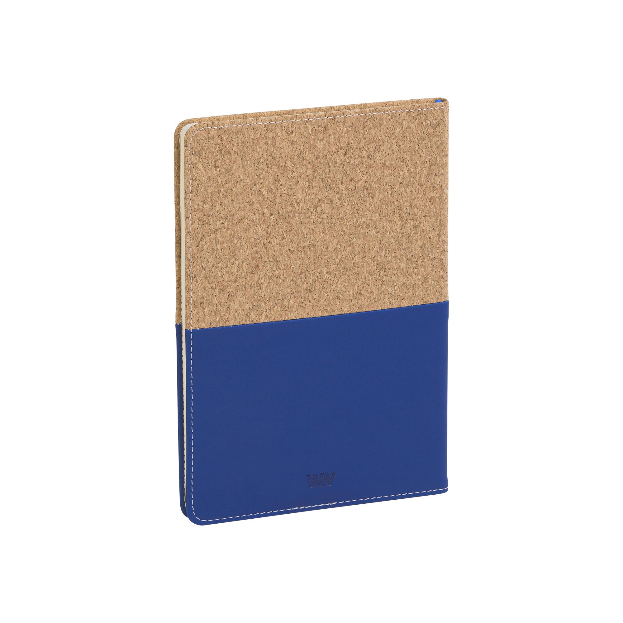 Блокнот "Фьюджи", формат А5, покрытие soft touch+пробка, цвет синий, фото 2