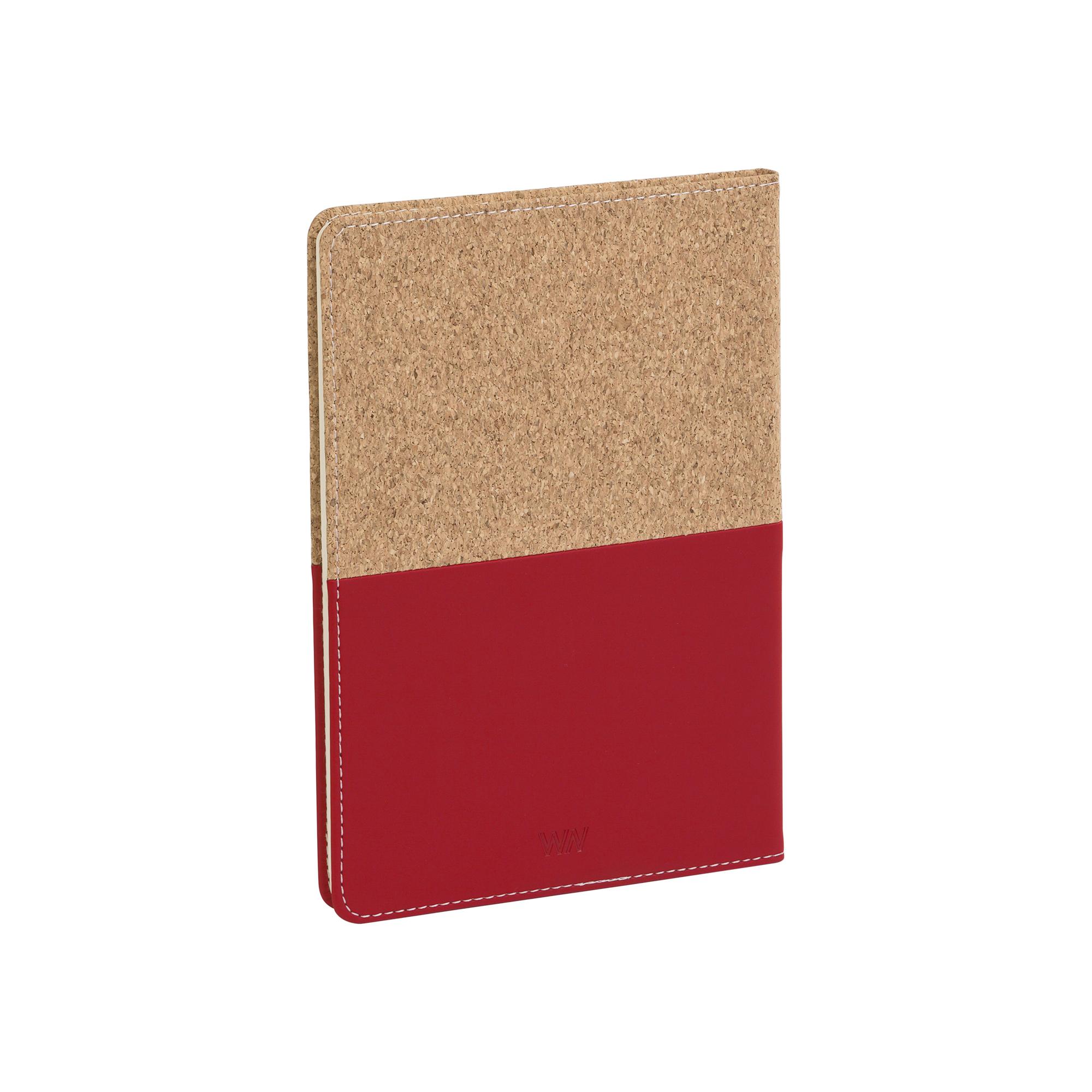 Блокнот "Фьюджи", формат А5, покрытие soft touch+пробка, цвет красный, фото 2