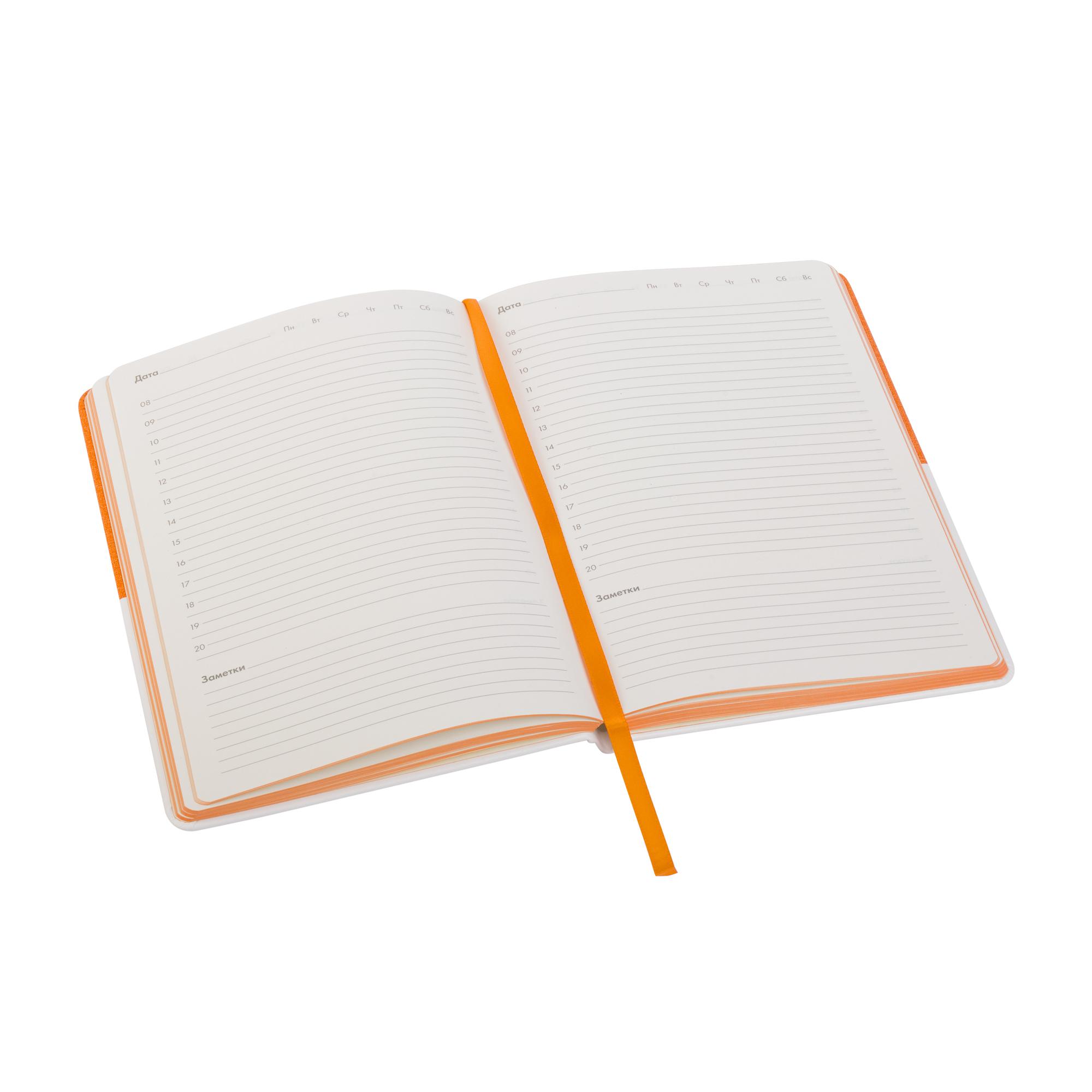 Ежедневник недатированный "Палермо", А5, цвет оранжевый с белым, фото 3
