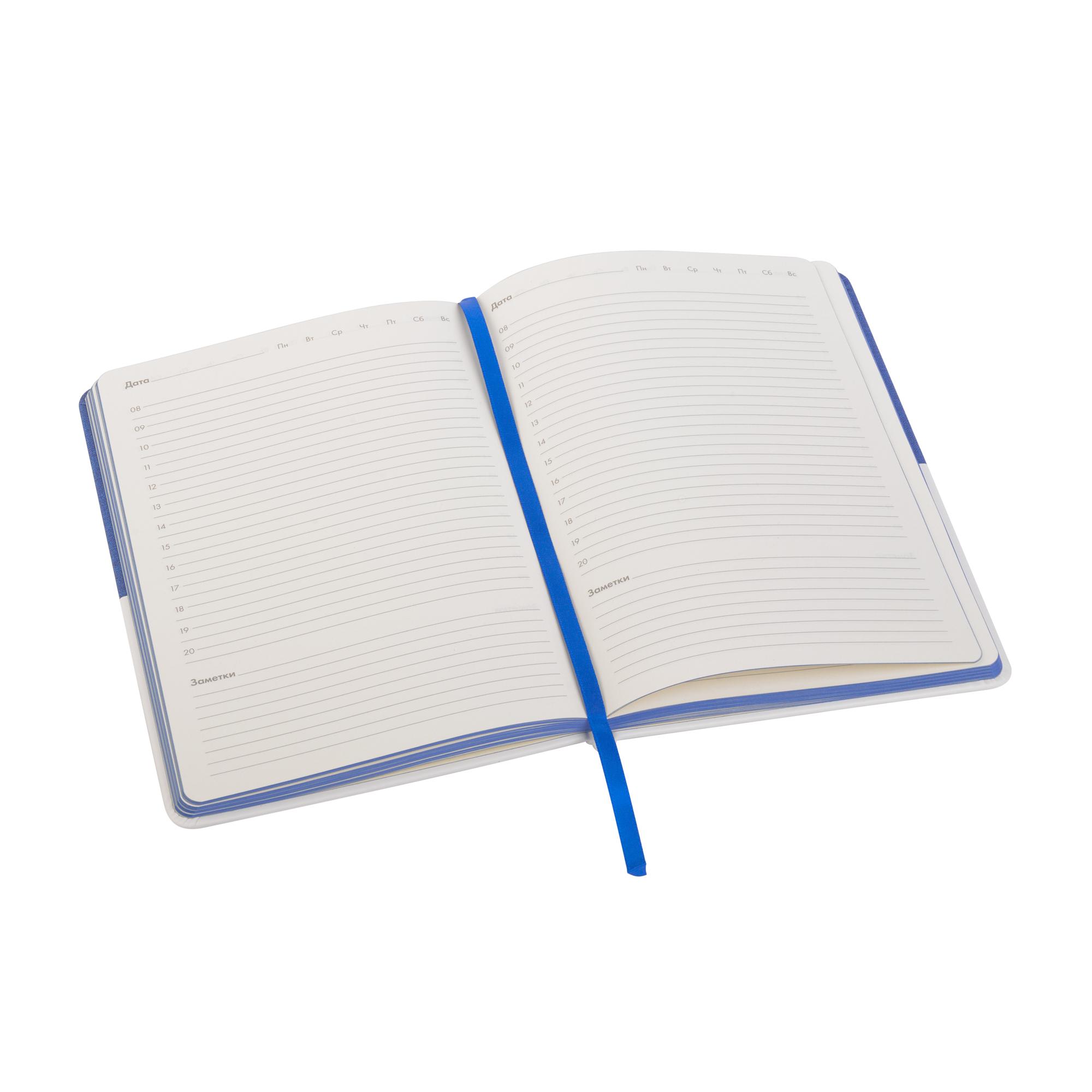 Ежедневник недатированный "Палермо", А5, цвет синий с белым, фото 3