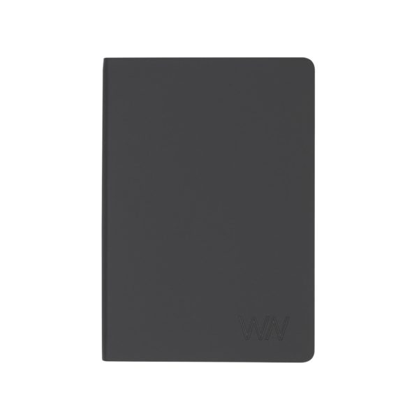 Ежедневник недатированный "Болонья", гибкая обложка с тиснением, покрытие soft touch, формат А5, цвет черный - купить оптом