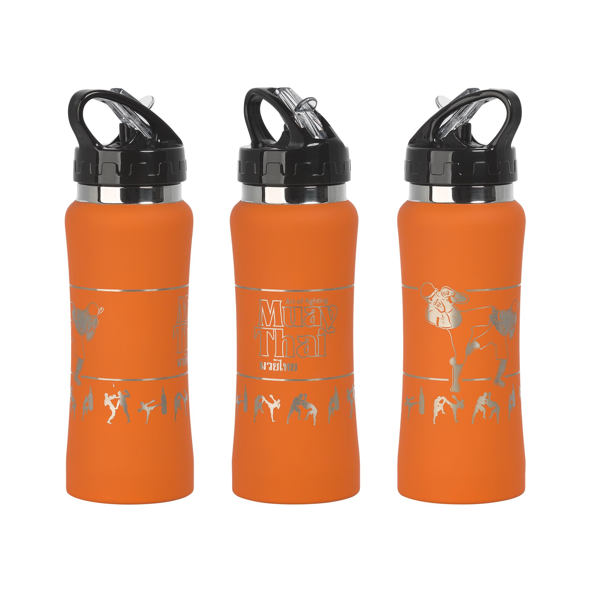 Бутылка для воды "Индиана" с гравировкой по окружности "Лето", цвет оранжевый, фото 1