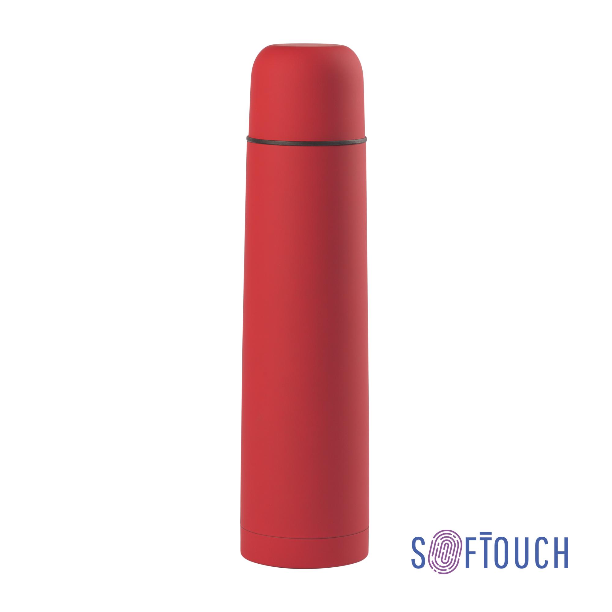 Термос "Родос" 1 литр, покрытие soft touch, цвет красный