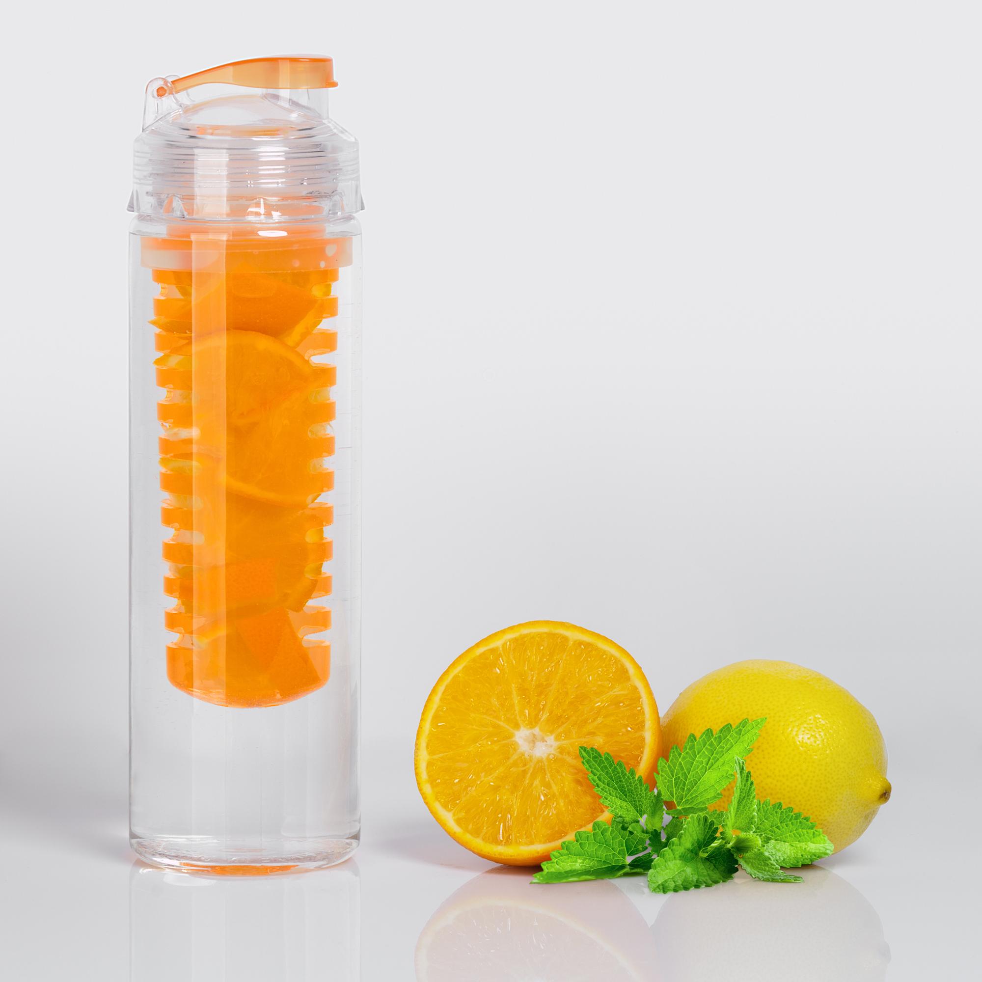 Бутылка для воды "Fruits" 700 мл с емкостью для фруктов, цвет оранжевый, фото 1
