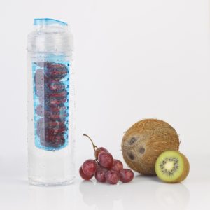 Бутылка для воды "Fruits" 700 мл с емкостью для фруктов, цвет синий/прозрачный - купить оптом