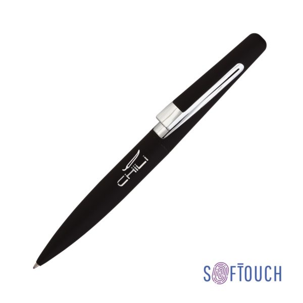 Ручка шариковая "Pluton", покрытие soft touch, цвет черный - купить оптом