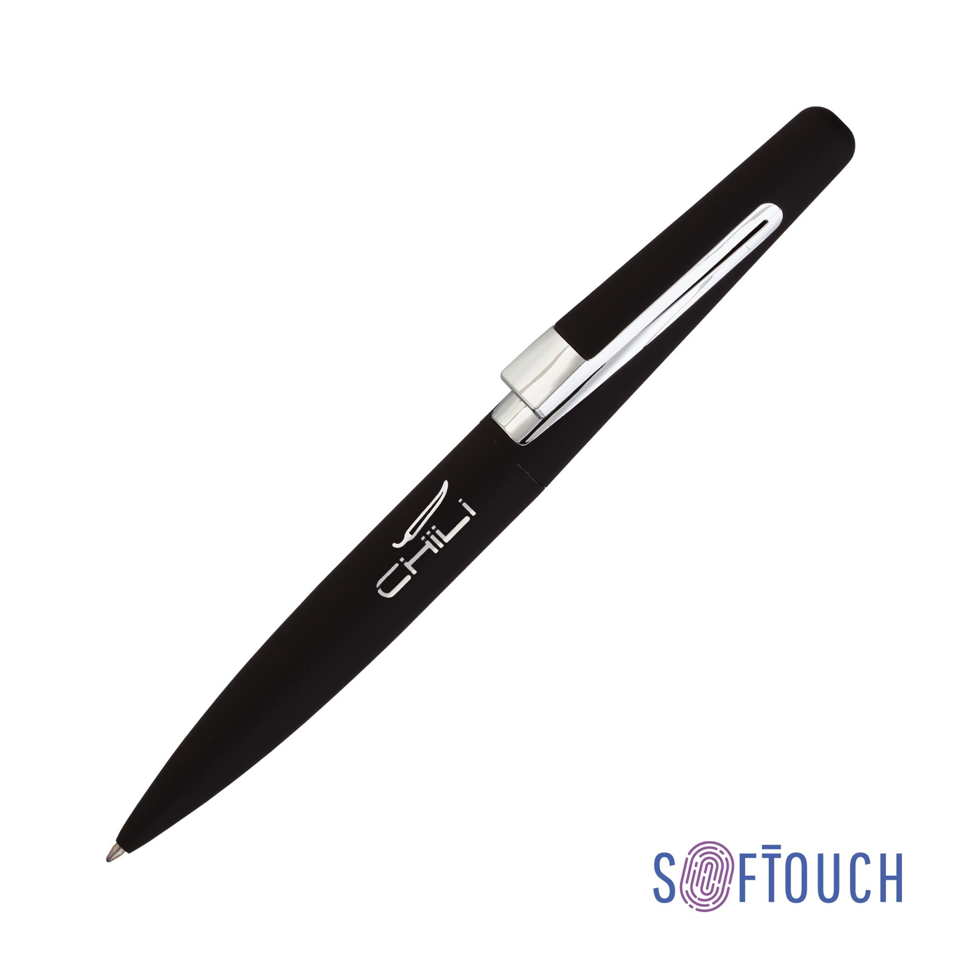Ручка шариковая "Pluton", покрытие soft touch, цвет черный