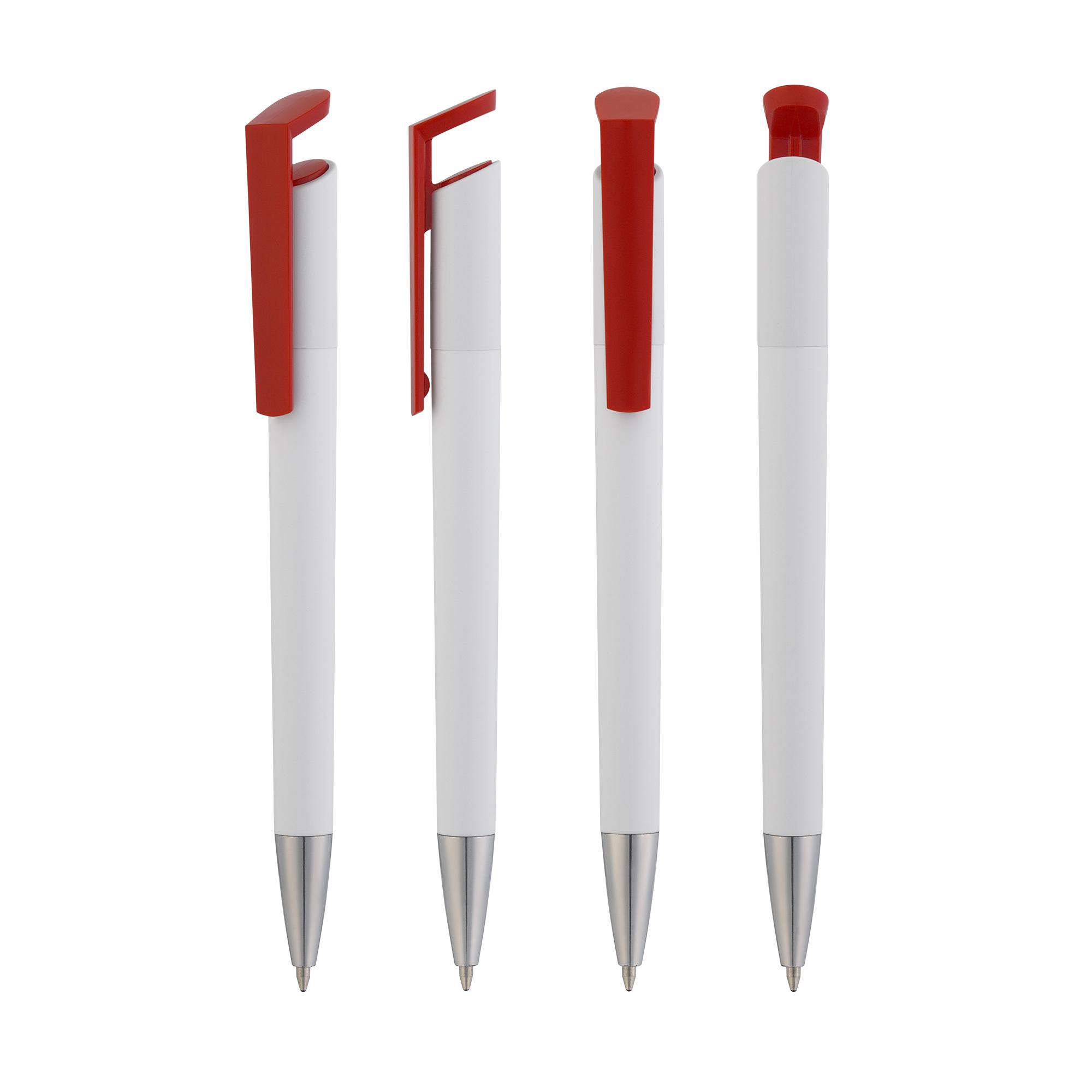 Ручка шариковая "Chuck", цвет белый с красным, фото 2
