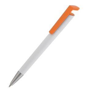 Ручка шариковая "Chuck", цвет белый с оранжевым - купить оптом