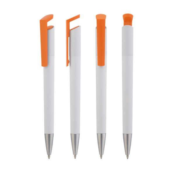 Ручка шариковая "Chuck", цвет белый с оранжевым - купить оптом