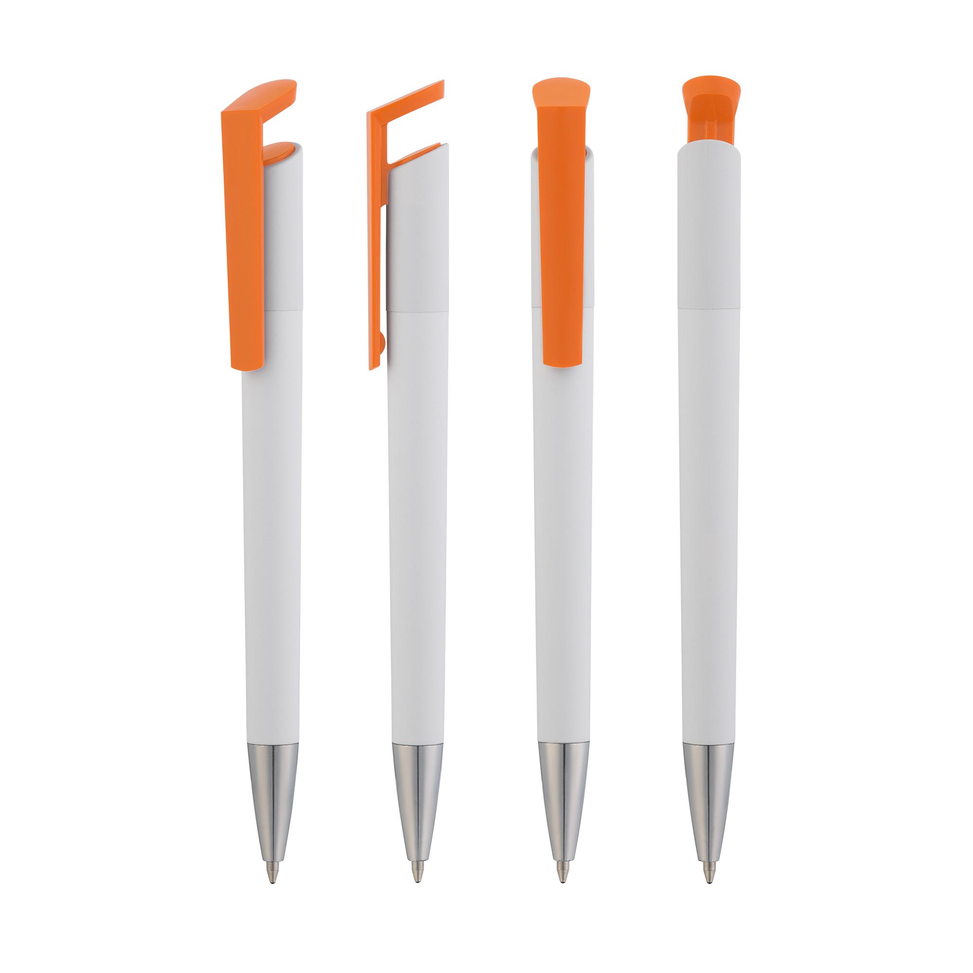 Ручка шариковая "Chuck", цвет белый с оранжевым, фото 2