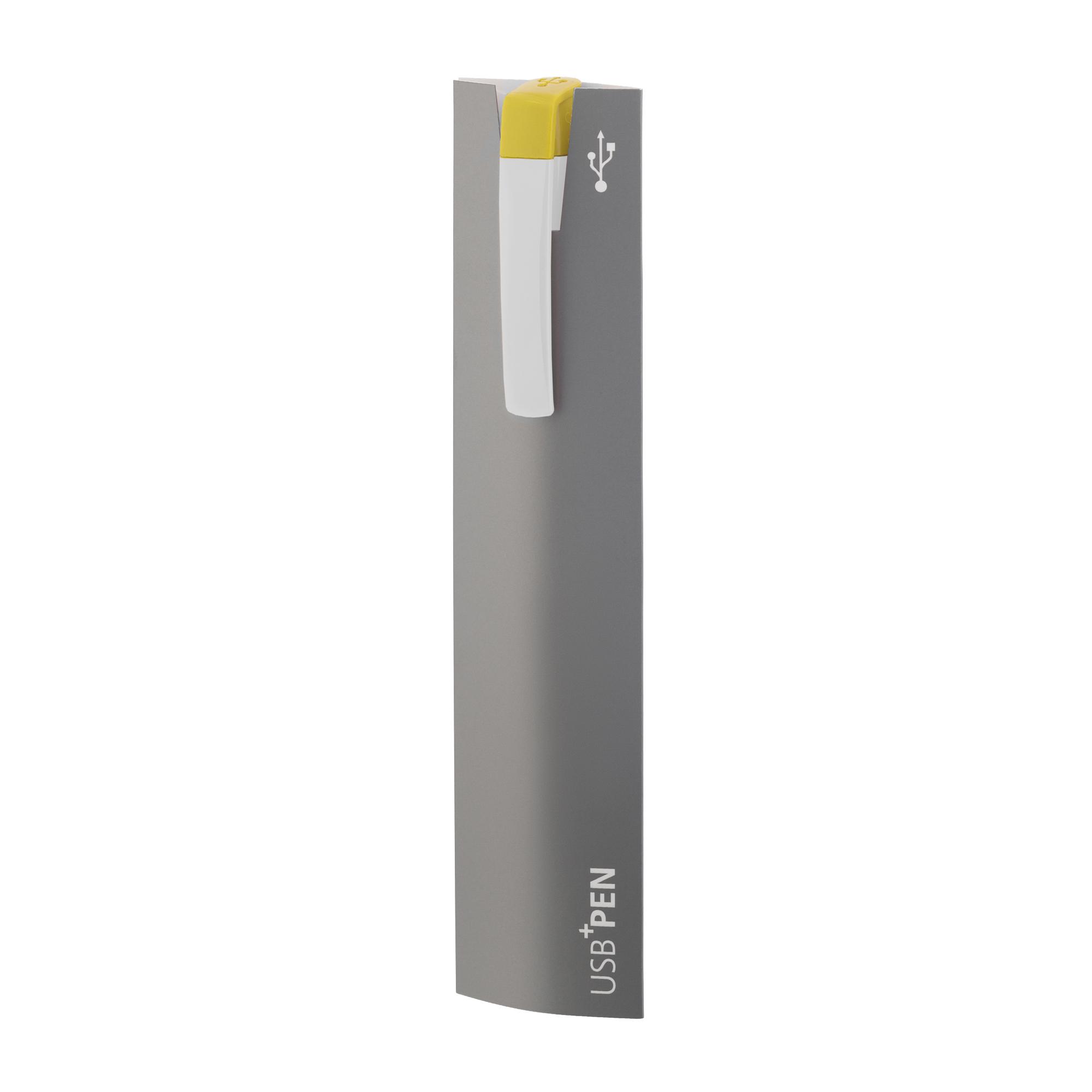 Ручка с флеш-картой USB 8GB «TURNUS M», цвет белый с желтым, фото 1