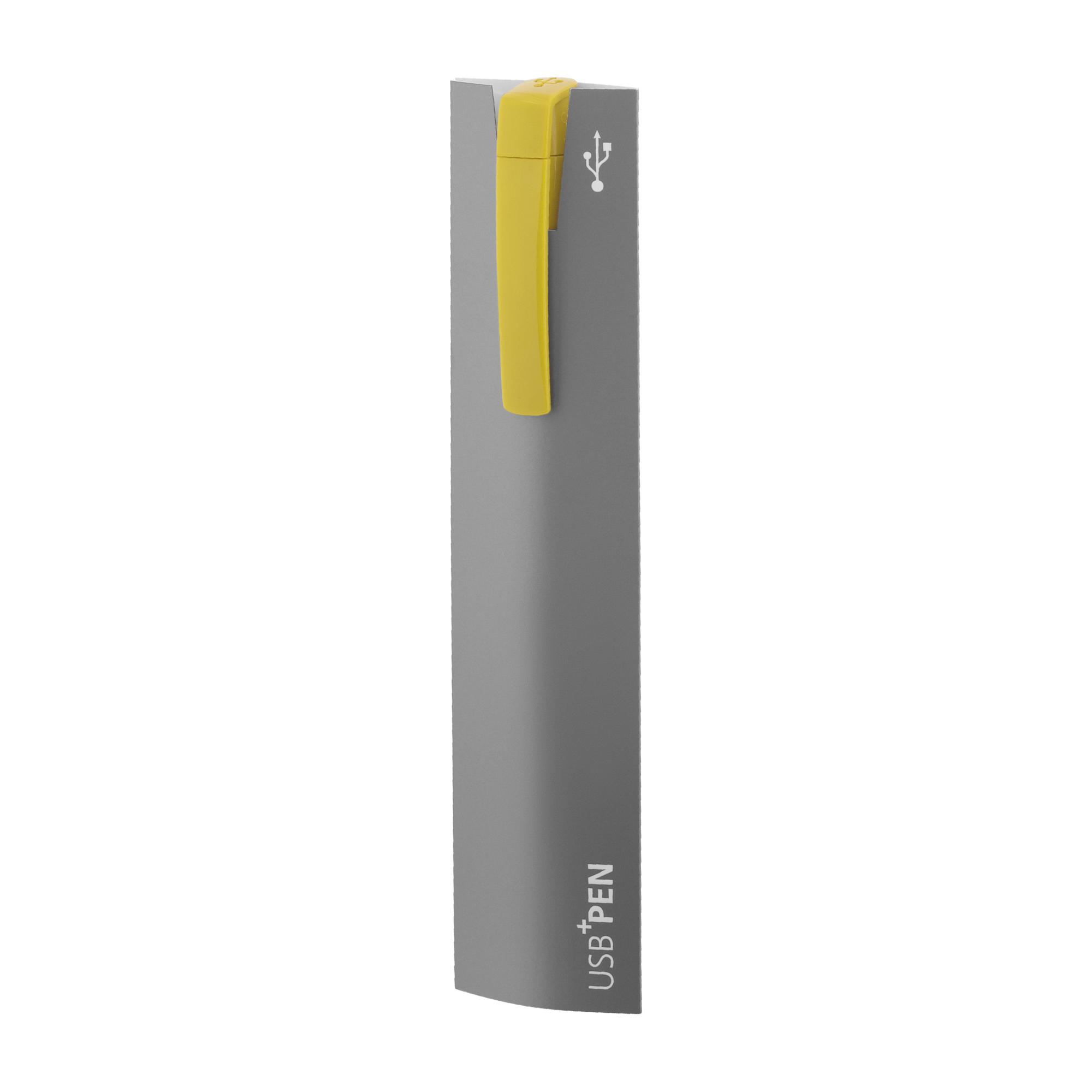 Ручка с флеш-картой USB 8GB «TURNUS M», цвет желтый, фото 1