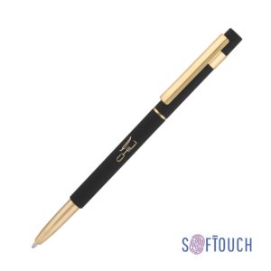 Ручка шариковая "Star", покрытие soft touch, цвет черный с золотом - купить оптом