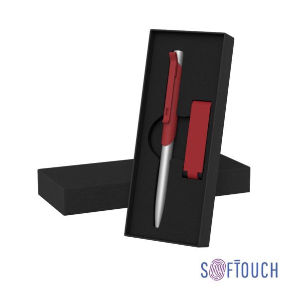 Набор ручка "Skil" + флеш-карта "Case" 8 Гб в футляре, покрытие soft touch, цвет красный - купить оптом