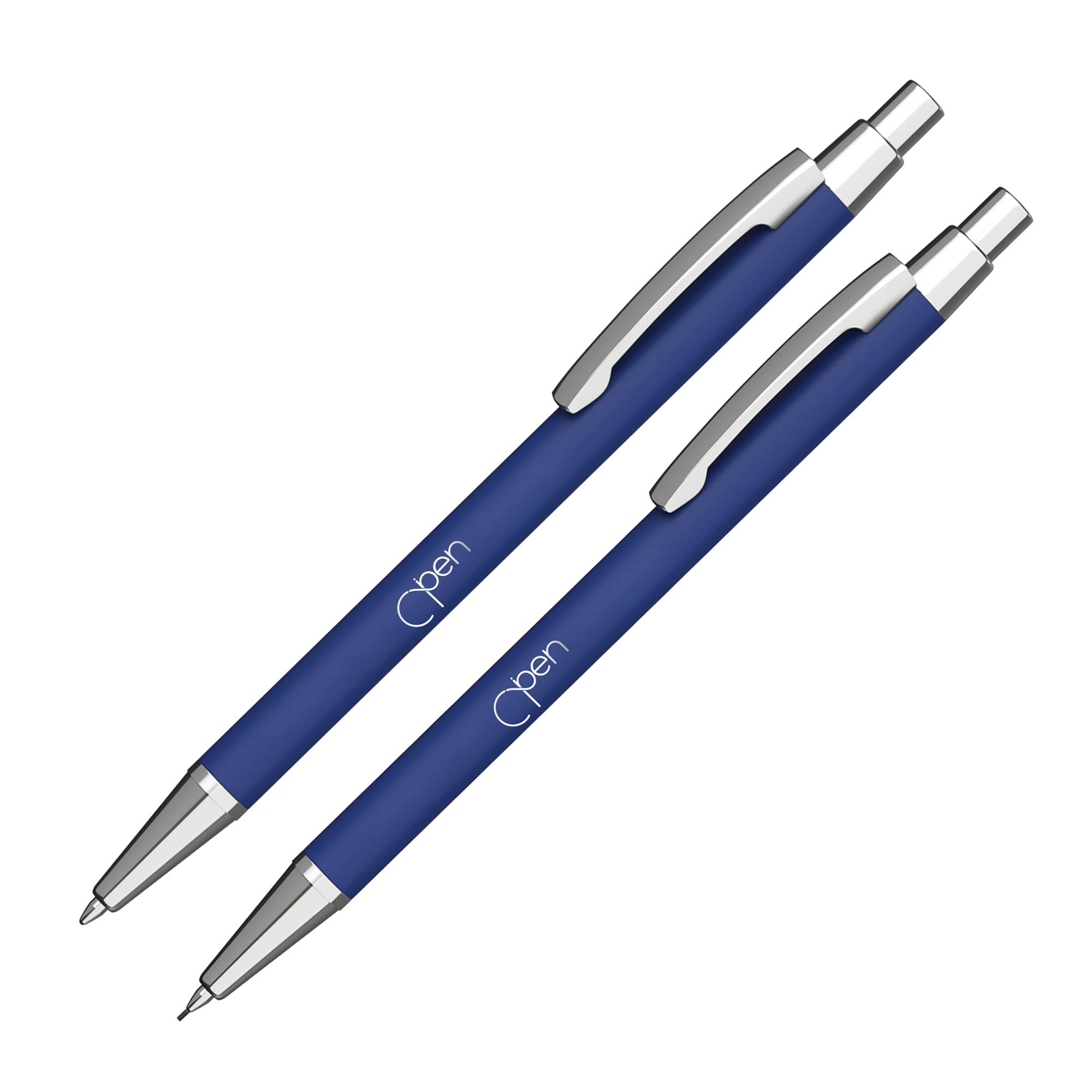 Набор "Ray" (ручка+карандаш), покрытие soft touch, цвет синий, фото 1