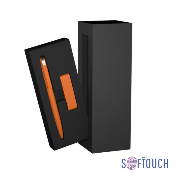 Набор ручка + флеш-карта 8 Гб в футляре, покрытие soft touch, цвет оранжевый - купить оптом