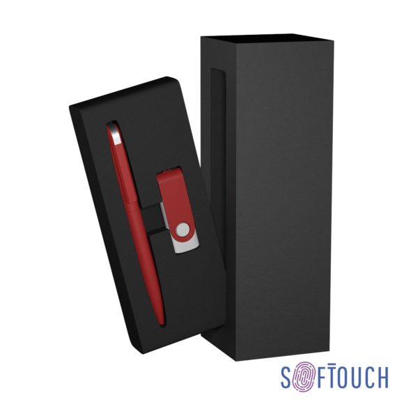 Набор ручка + флеш-карта 8 Гб в футляре, покрытие soft touch, цвет красный - купить оптом