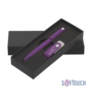 Набор ручка + флеш-карта 16 Гб в футляре, покрытие soft touch, цвет фиолетовый - купить оптом