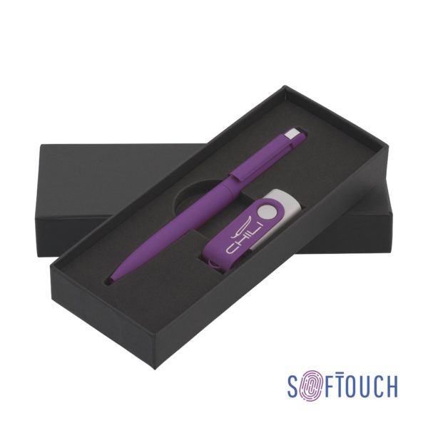 Набор ручка + флеш-карта 8 Гб в футляре, покрытие soft touch, цвет фиолетовый - купить оптом