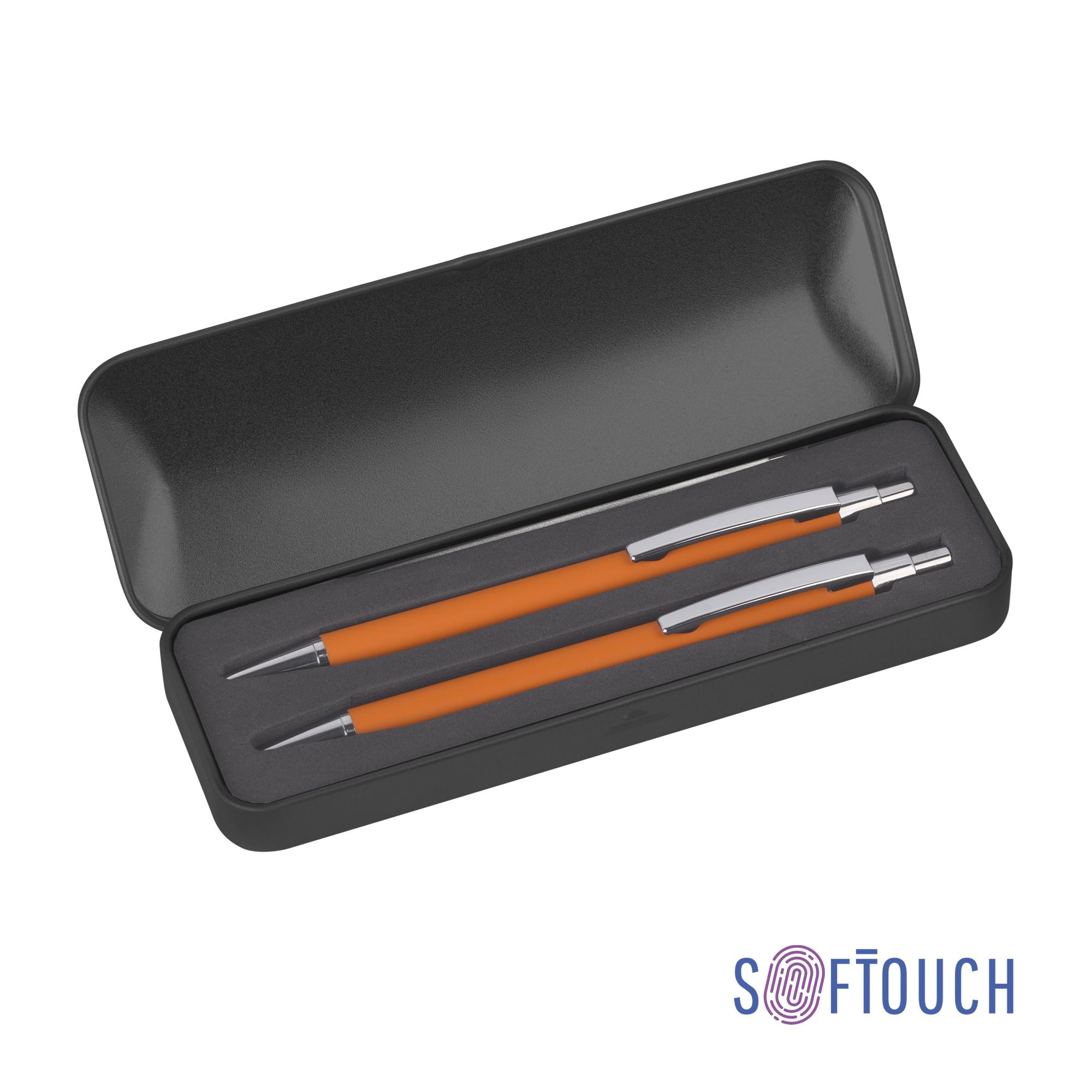 Набор "Ray" (ручка+карандаш), покрытие soft touch, цвет оранжевый