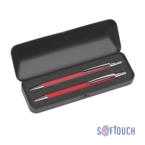 Набор "Ray" (ручка+карандаш), покрытие soft touch, цвет красный - купить оптом