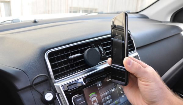 Автомобильный держатель для телефона "Allo", покрытие soft touch, цвет черный - купить оптом
