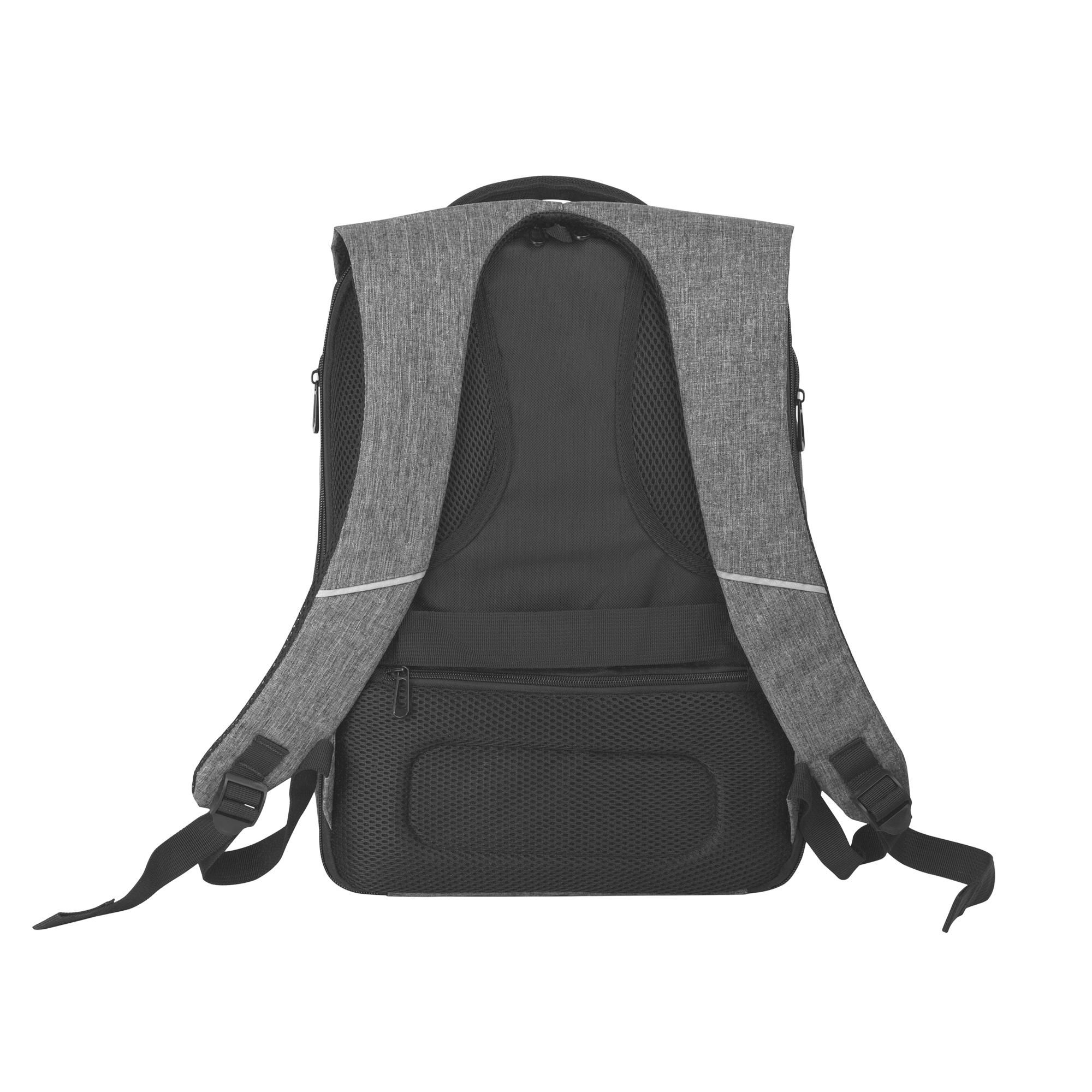 Рюкзак "Holiday" с USB разъемом и защитой от кражи, цвет серый с черным, фото 2