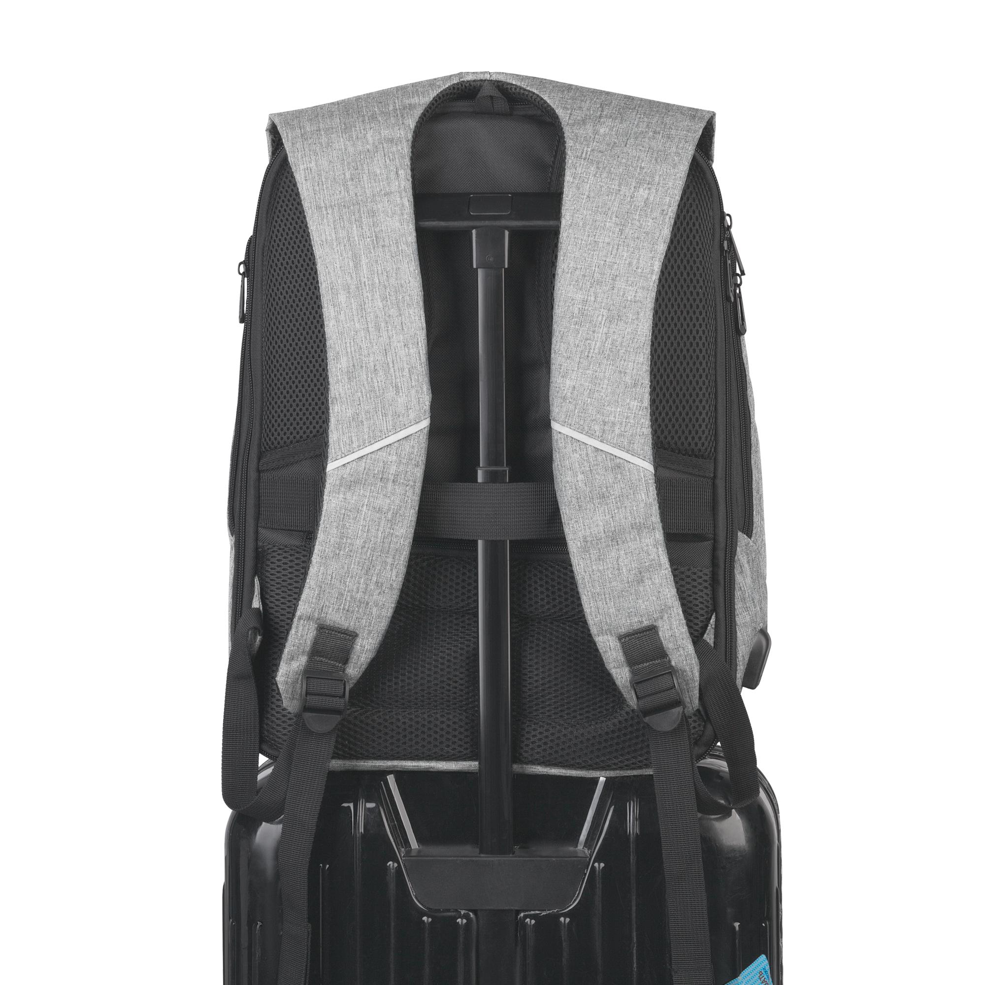 Рюкзак "Holiday" с USB разъемом и защитой от кражи, цвет серый с черным, фото 4