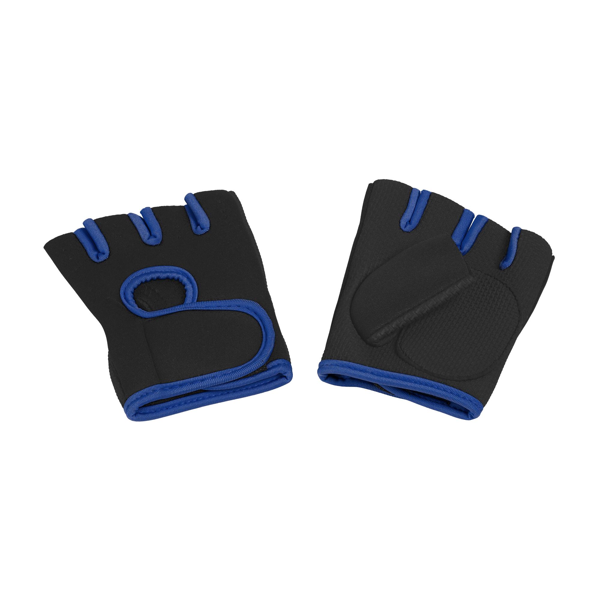 Перчатки для фитнеса "Рекорд" размер M, цвет черный с синим